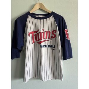 Vintage Minnesota Twins Shirt Boys XL 14/16  MLB Baseball GTS Pinstripe 90s USA